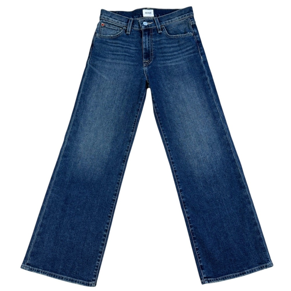 Hudson Rosalie Brynlee High Rise Wide Leg Jeans Sz 25 Chic Preppy Boho Denim EUC